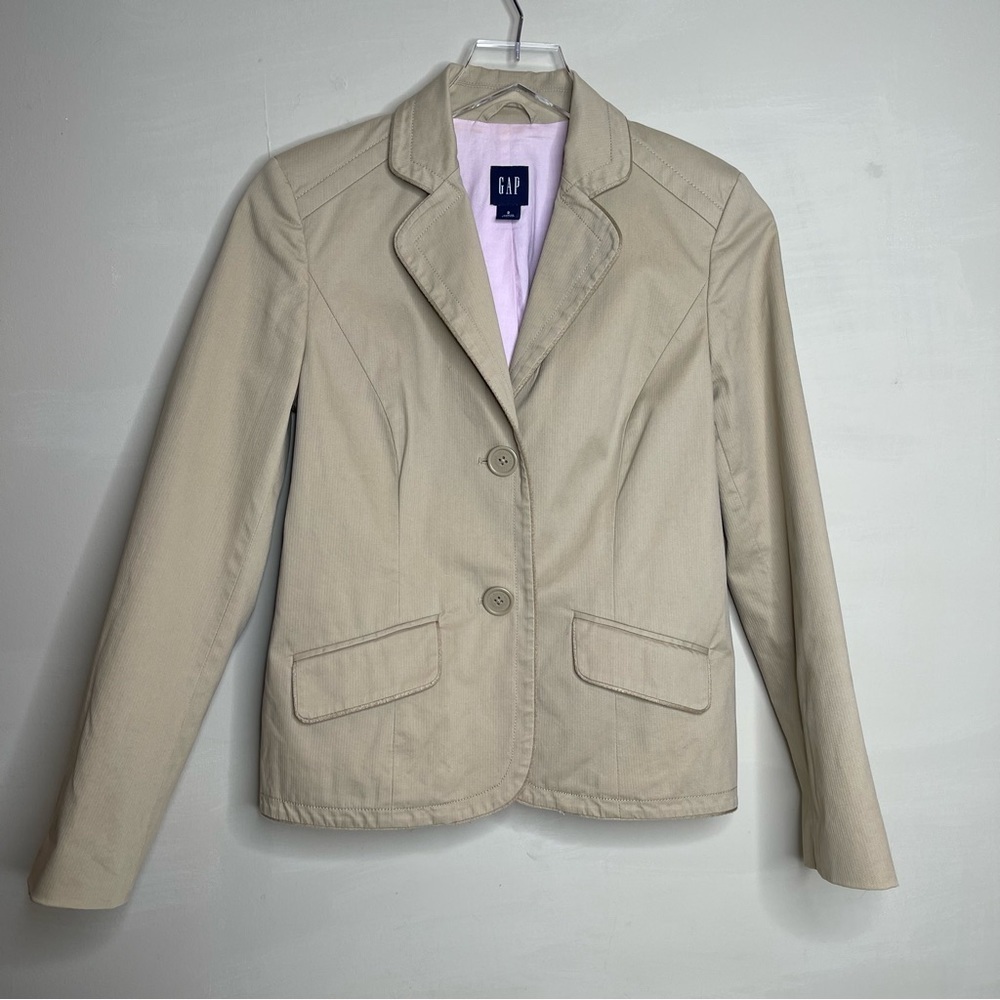 Gap khaki jacket tan and pink lining